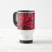 Roze bladeren reisbeker (Voorkant links)