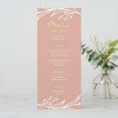 Roze bladkrans Chinees huwelijk dubbel geluk Menu (Staand voorkant)