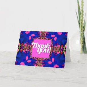 Roze Blau Gelukkige Kleuren Bedankt Kaart