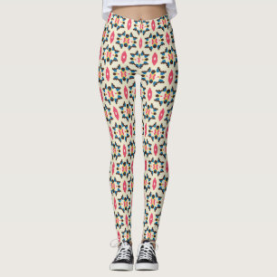 Roze Blau Siermedaillon Patroon Leggings