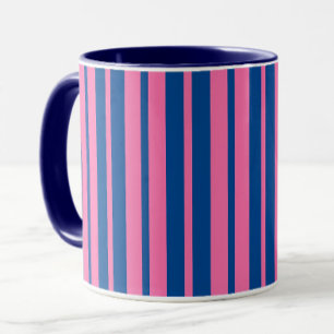 Roze Blau Stijlvolle Strepen Patroon Ontwerp Mok