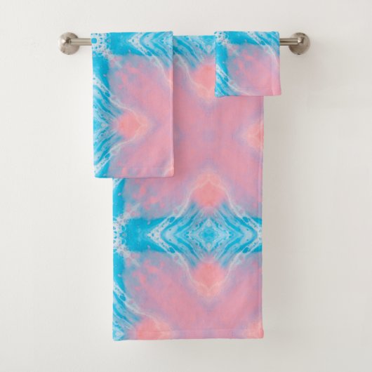 Roze blauw Abstract Bad Handdoek (Insitu)