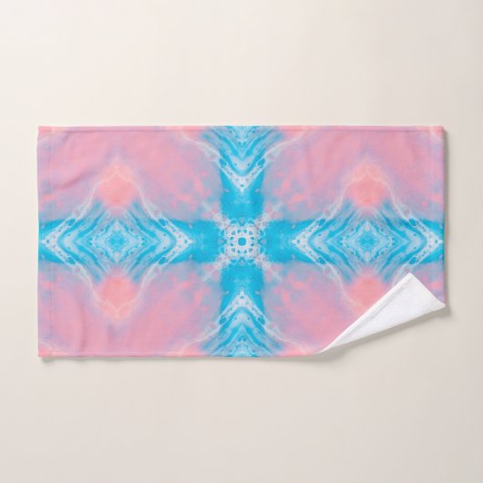 Roze blauw Abstract Bad Handdoek (Handdoek)