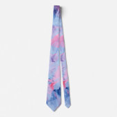 Roze blauw Abstract ontwerp penseelstreken Stropdas (Voorkant)