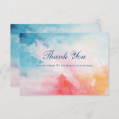 Roze Blauw Abstract Zakelijk Dank u kaarten (Voorkant / Achterkant)