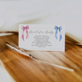 Roze Blauw Baby shower Boeken voor Baby Informatiekaartje