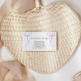 Roze Blauw Baby shower Boeken voor Baby Informatiekaartje