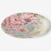 Roze Blauw Bloemen Papier Bord (Gekanteld)