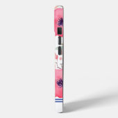 Roze & Blauw Bloemen Waterverf Custom Case-Mate iPhone Case (Achterkant / Links)