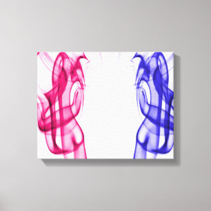 Roze blauw dansende roke pruimen verdraaid Canvas Afdruk