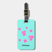 Roze Blauw Elegant Modern Patroon Bagagelabel (Voorkant verticaal)