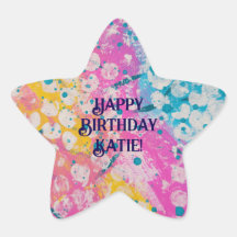 Roze, blauw en geel abstract ontwerp