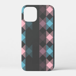 roze blauw en grijs geometrisch iPhone 12 mini hoesje