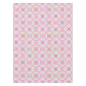 Roze blauw en groen kaleidoscooppatroon tafelkleed (Voorkant)