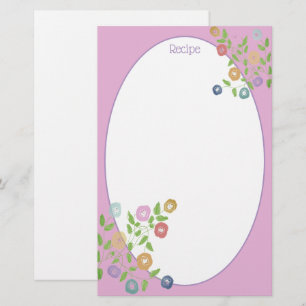 Roze blauw en Paarse Floral geaccentreerd Briefpapier