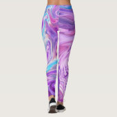 Roze blauw en paarse wervelingen leggings (Achterkant)
