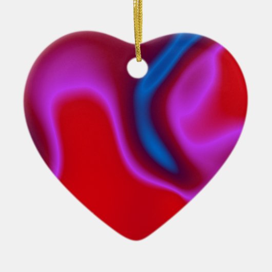 roze blauw en rood hart ornament (Voorkant)