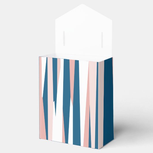 Roze blauw en wit Abstract Bedankdoosjes (Geopend)
