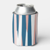 Roze blauw en wit Abstract Blikjeskoeler (Blikje Voorkant)