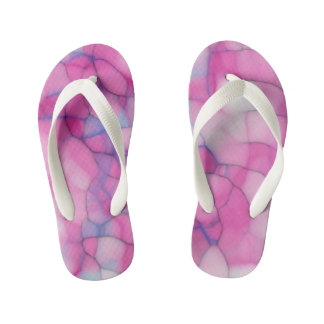 Roze blauw en wit Abstract Kinder Teenslippers