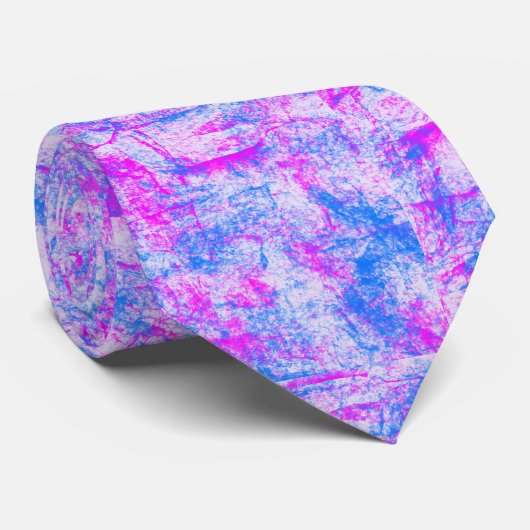 Roze blauw en wit Abstract Stropdas (Opgerold)