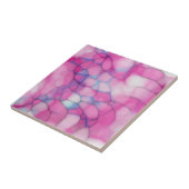 Roze blauw en wit Abstract Tegeltje (Zijkant)