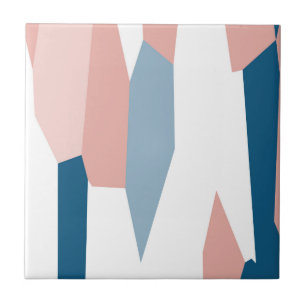 Roze blauw en wit Abstract Tegeltje