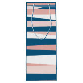 Roze blauw en wit Abstract Wijn Cadeautas (Achterkant)