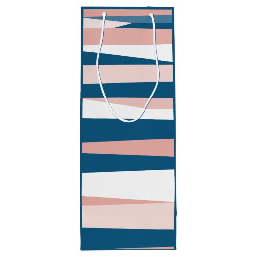 Roze blauw en wit Abstract Wijn Cadeautas (Achterkant)