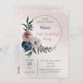 roze blauw en witte griep geboortedag kaart (Voorkant / Achterkant)