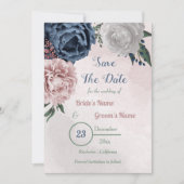 roze blauw en witte griesgriep save the date (Voorkant)