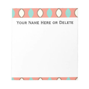 Roze Blauw en Witte Retro 70's Patroon Notitieblok