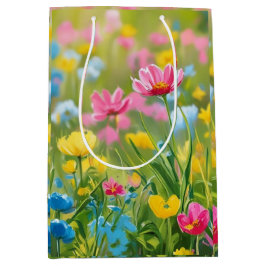 Roze Blauw Geel Groene Wilde Bloemen Velden 2025 Medium Cadeauzakje