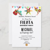 Roze Blauw Geel Mexicaans Fiesta Verjaardag Kaart (Voorkant)