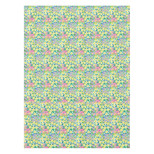  roze, blauw, geel Primroses tafelkleed (Voorkant)