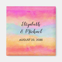 Roze Blauw Geel Regenboog Abstracte Strepen