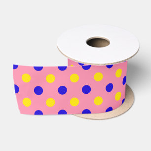 Roze Blauw Geel Stippen Design Lint