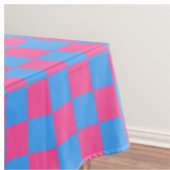 Roze blauw geruit controlepatroon tafelkleed