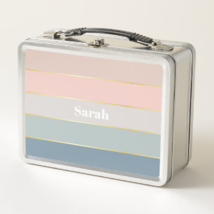 Roze Blauw Goud Custom Summer Color Block Stripes