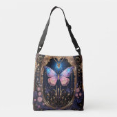 Roze Blauw Goud Stijlvolle Vlinder Crossbody Tas (Achterkant)