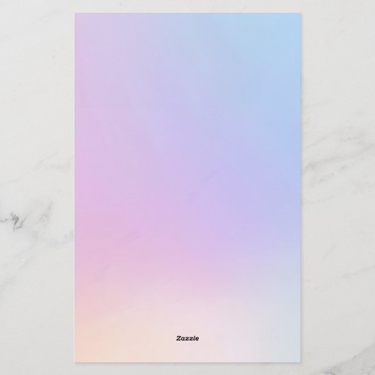 Roze, blauw, gradiënt, pastel, vrouwelijk, girly, briefpapier (Achterkant)
