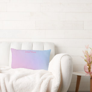Roze, blauw, gradiënt, pastel, vrouwelijk, girly, kussen