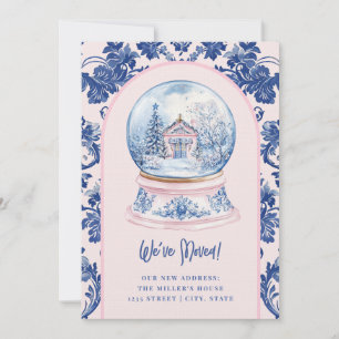 Roze & Blauw Grandmillenial Adreswijziging Kaart