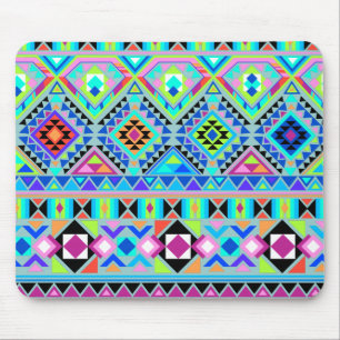 Roze Blauw Groen Aztec Tribal Muismat