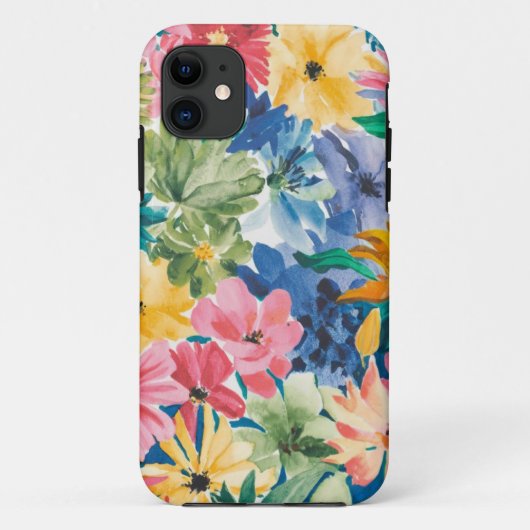 Roze Blauw Groen Geel Sinaasappel Bloem Art Patroo Case-Mate iPhone Case (Achterkant)