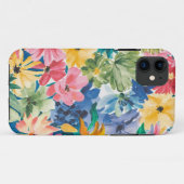 Roze Blauw Groen Geel Sinaasappel Bloem Art Patroo Case-Mate iPhone Case (Achterkant (horizontaal))