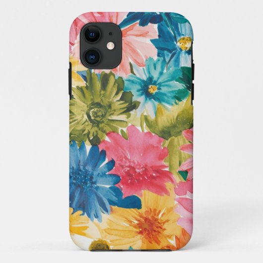 Roze Blauw Groen Geel Sinaasappel Bloem Art Patroo Case-Mate iPhone Case (Achterkant)