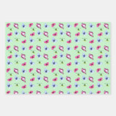 Roze Blauw Groen Vlinder Baby shower Verjaardag Inpakpapier Vel (Voorkant 3)