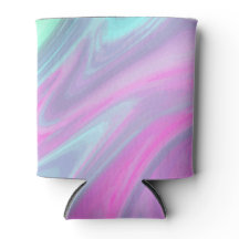 Roze Blauw Groen Waterverf Abstracte Kunst