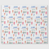 Roze blauw ijs cadeaupapier (Vlak)